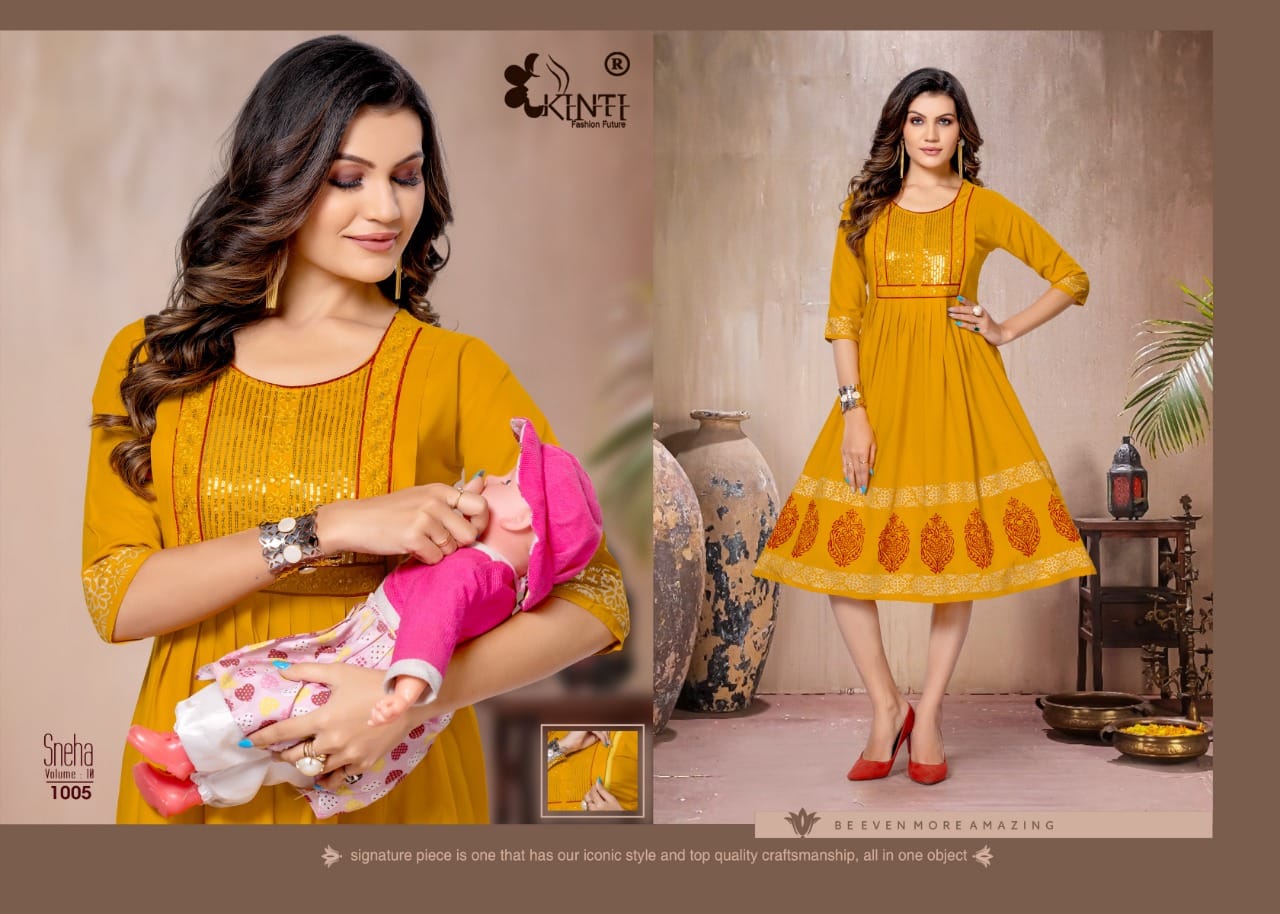 Kinti Sneha Volume 10 Daily Wear Wholesale Printed Feeding Kurtis
